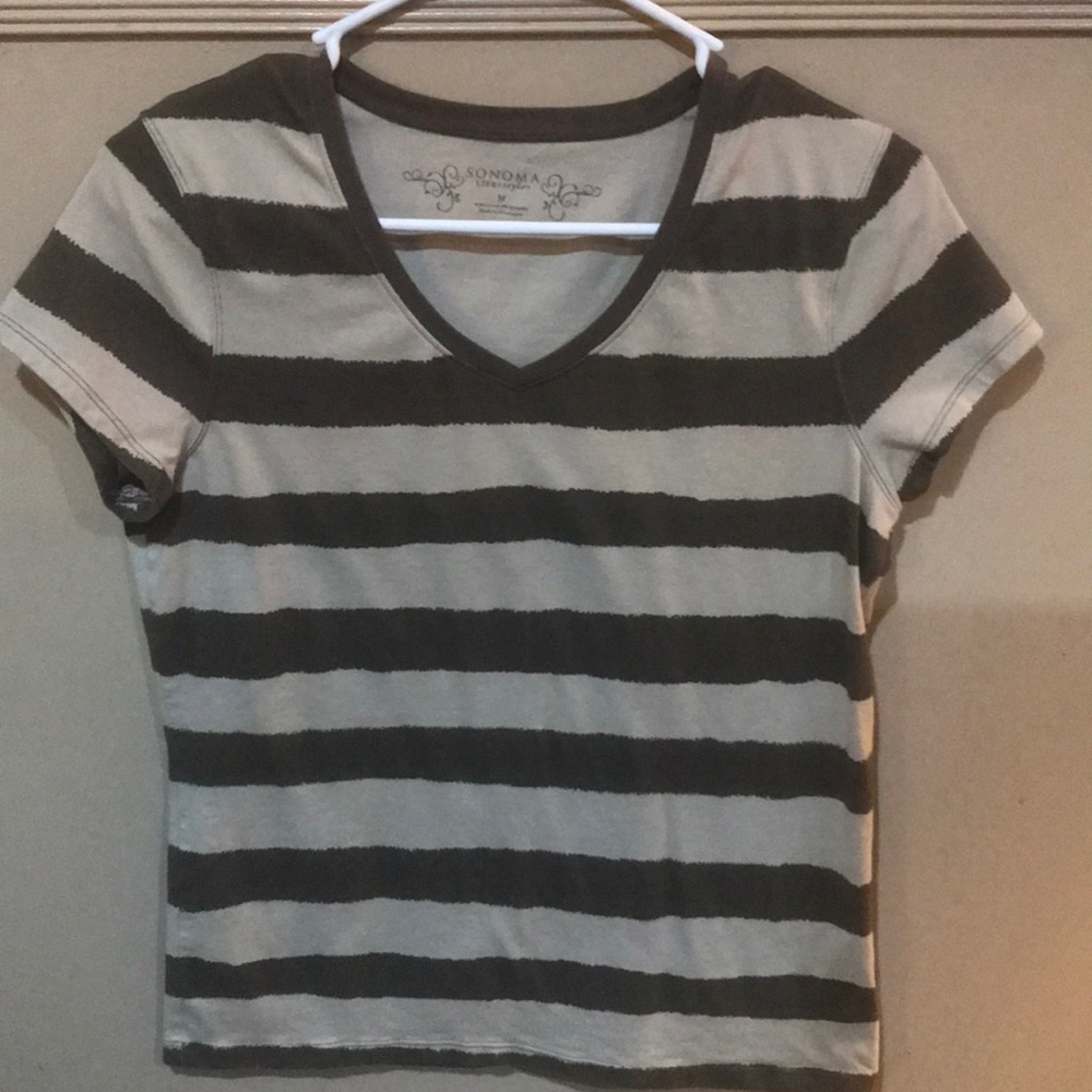 Striped V-neck
